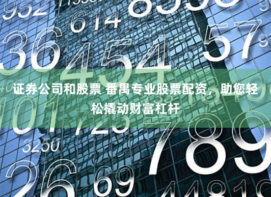 证券公司和股票 番禺专业股票配资，助您轻松撬动财富杠杆